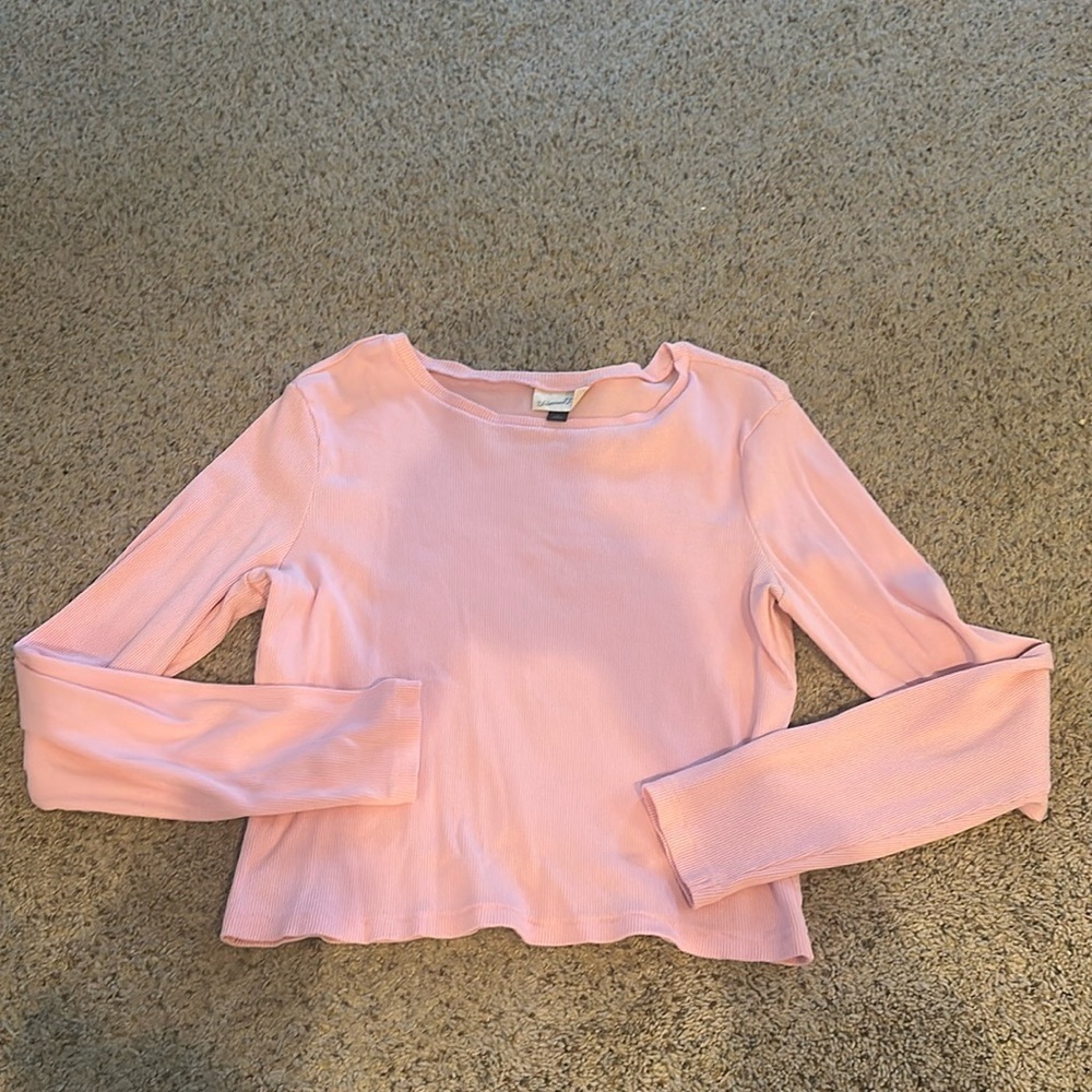 Pink ribbed long sleeve